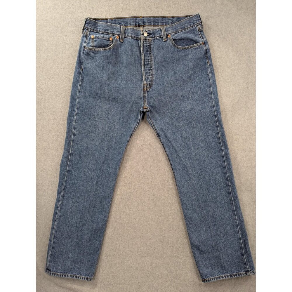 Levis 501 Jeans Mens 40x32 Blue Denim Button Fly Straight Leg Classic Fit